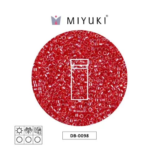 [19340] Miyuki delica 11/0 DB0098 transparente claro rojo lusterr x 3g