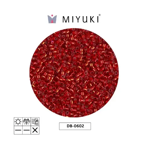 [10407] Miyuki delica 11/0 DB0602 rojo plateado forrado x 50g