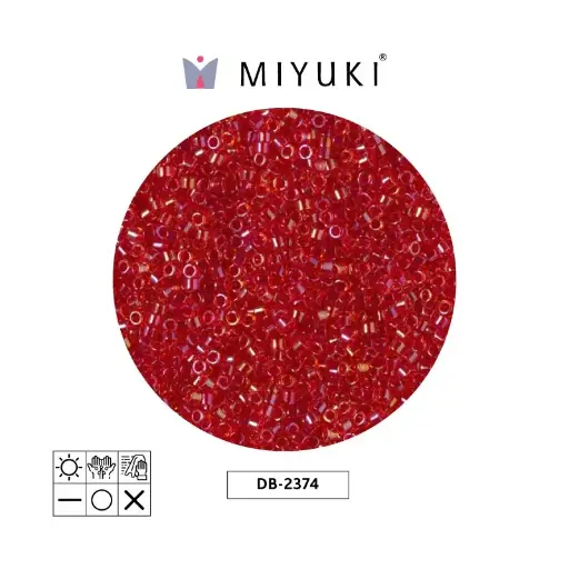 [09072] Miyuki delica 11/0 DB2374 color lined scarlet x 50g