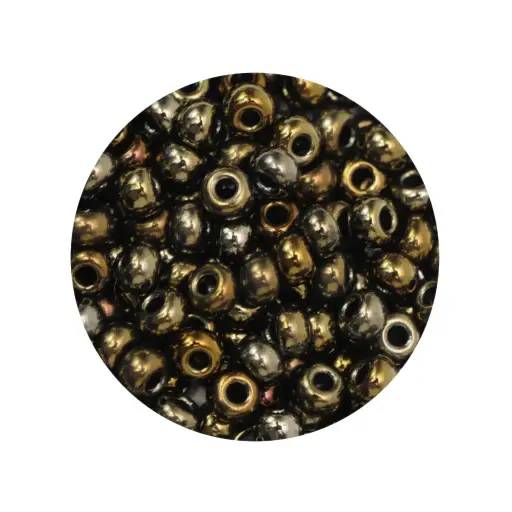 [25710] Mostacilla checa preciosa 8/0 3mm cafe irizado x 50 gr