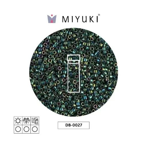 [00674] Miyuki delica 11/0 DB0027 metalizado azul verdoso AB x 2G