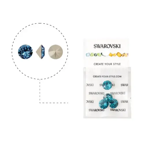 [27116] 1088 swarovski chaton denim blue F SS39 x 4unds