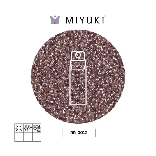 [32107] Mostacilla Miyuki rocalla 15/0 RR012 plateado forrado ahumado morado x 10g