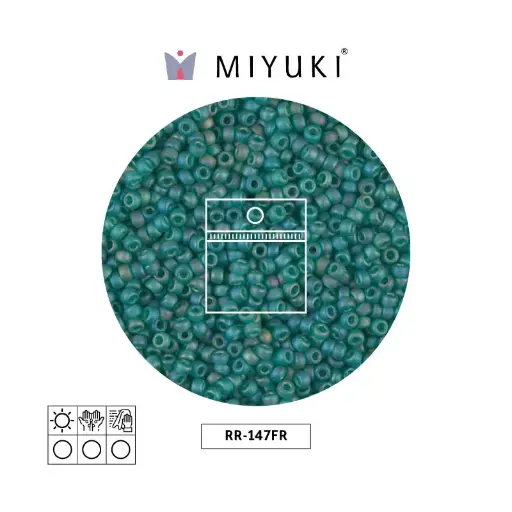 [00966] Mostacilla Miyuki rocalla 11/0 RR0147FR mate transparente oscuro verde x 20g