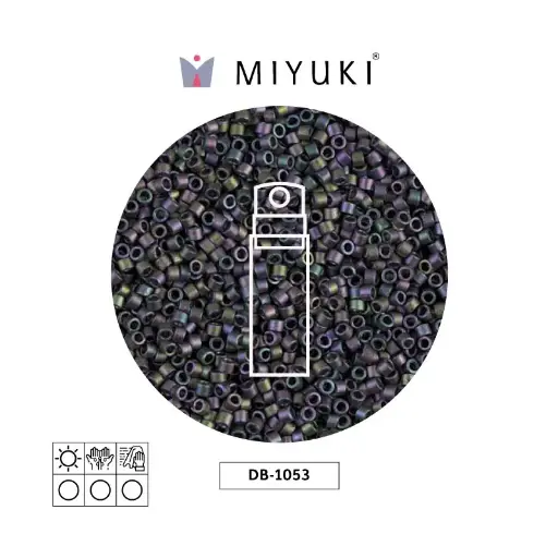 [16321] Miyuki delica 11/0 DB1053 mate metalizado plum esmerald dorado AB x 10g
