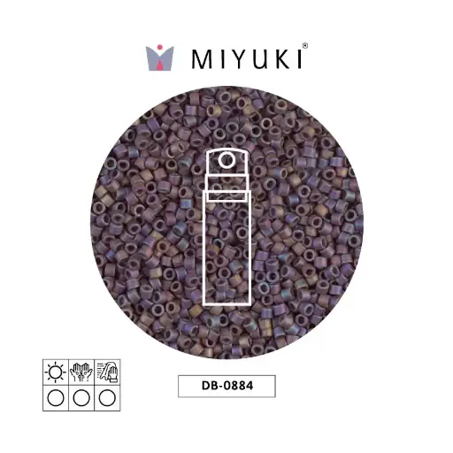 [25598] Miyuki delica 11/0 DB0884 mate opaco oscuro gris AB iridiscentex 10g