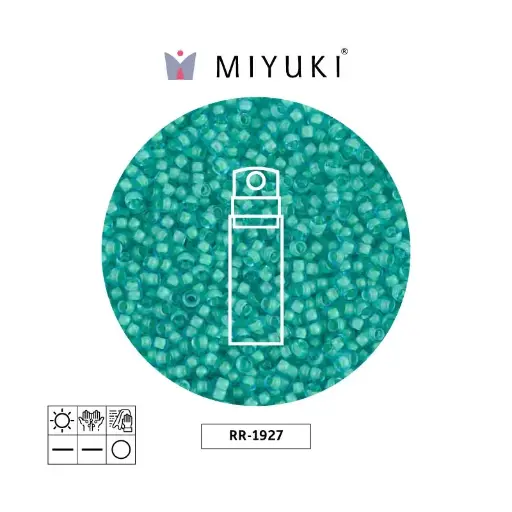 [30504] Mostacilla Miyuki rocalla 11/0 RR1927 mate verde forrado azul x 10g