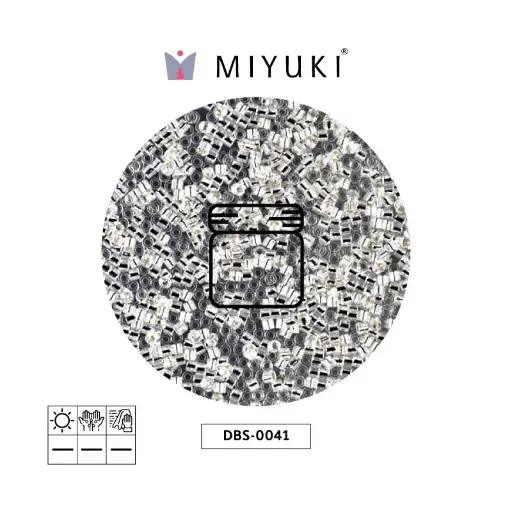 [03887] Miyuki delica 15/0 DBS0041 plateado forrado cristal x 5g
