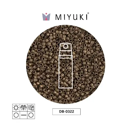[01131] Miyuki delica 11/0 DB0322 matt metalizado oscuro café x 10g