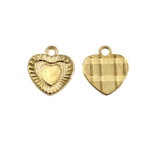 [25009] Herraje corazon rayas Z3892 16x15mm/dorado x und
