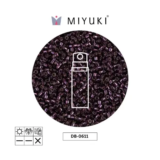 [29462] Miyuki delica 11/0 DB0611 plateado forrado rojo x 10g