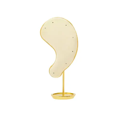 [11865] Exhibidor de aretes en microfibra beige 13x5.5 cm x und