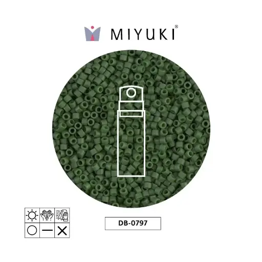 [26157] Miyuki delica 11/0 DB0797 mate opaco jade verde x 10g