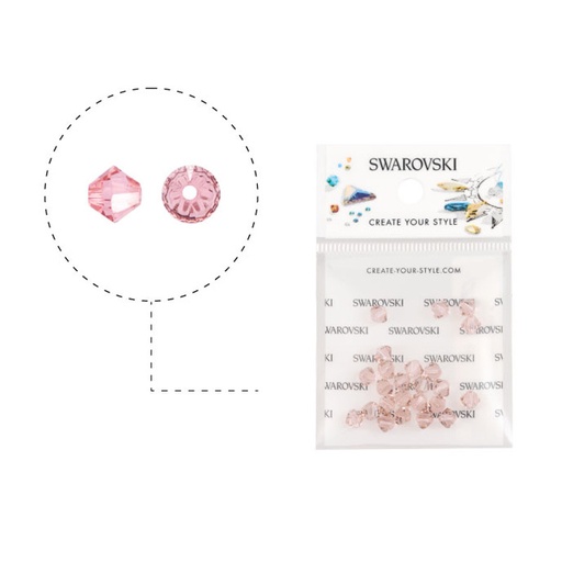 [21476] 5328 swarovski rombo vintage rose 5mm x 24unds