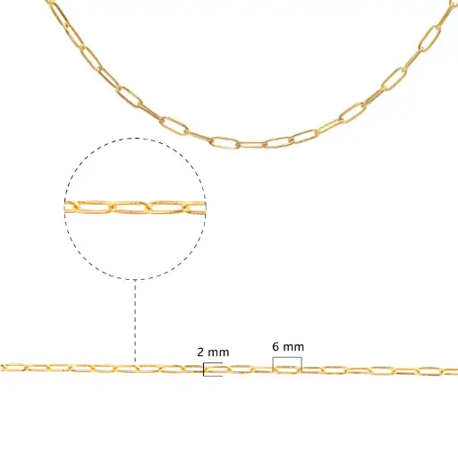 Cadena eslabon dorada 2x6mm/Golfi x m