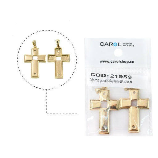 [21959] Cruz grande 35x23mm/GP x 2unds