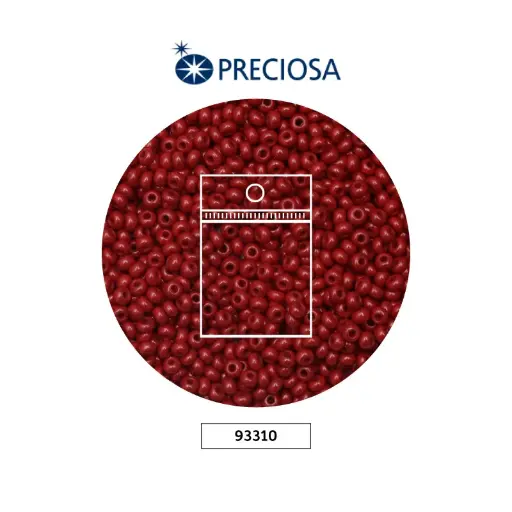 [23009] Mostacilla checa preciosa 2mm 93310 OP vinotinto x 50g