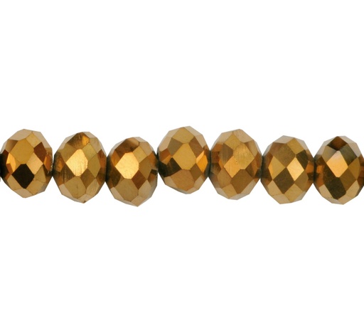 [03510] Murano rondela facetada 6mm dorado 130 x aprox 80unds
