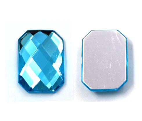 [28687] Acrilico K1037 octagon plano 15x21mm aquamarine 25 x und