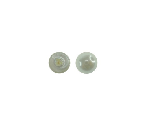 [09434] Media perla sintetica base plana 1H 6mm white CX-901 x und
