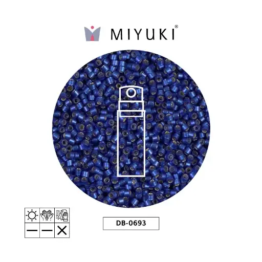 [32675] Miyuki delica 11/0 DB0693 mate plateado forrado dusk azul x10g