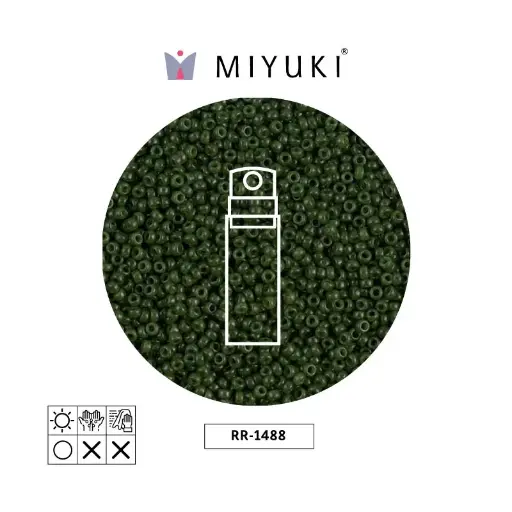 [32123] Mostacilla Miyuki rocalla 15/0 RR1488 opaco verde x 10g