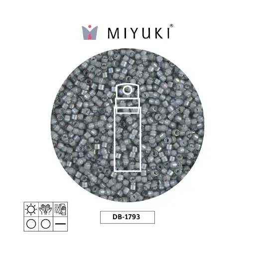 [12718] Miyuki delica 11/0 DB1793 forrado gris AB x 10gr