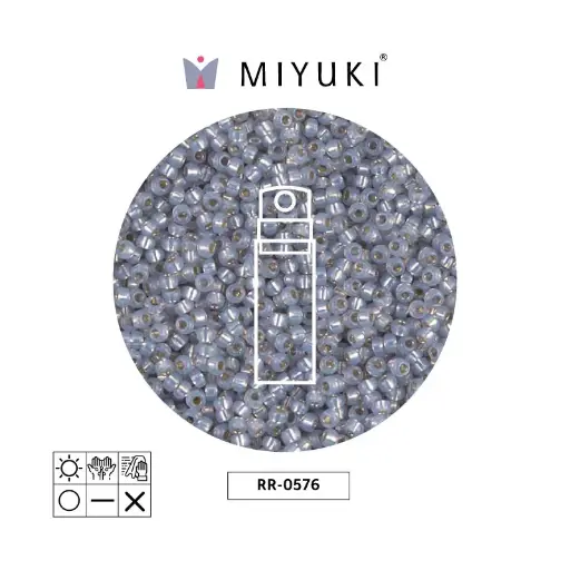 [30377] Mostacilla Miyuki rocalla 11/0 RR0576 ahumado opal plateado forrado alabaster x 10g