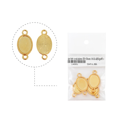[14881] Herraje link oval plano 25x13mm XKW-426/golfi x 4 und