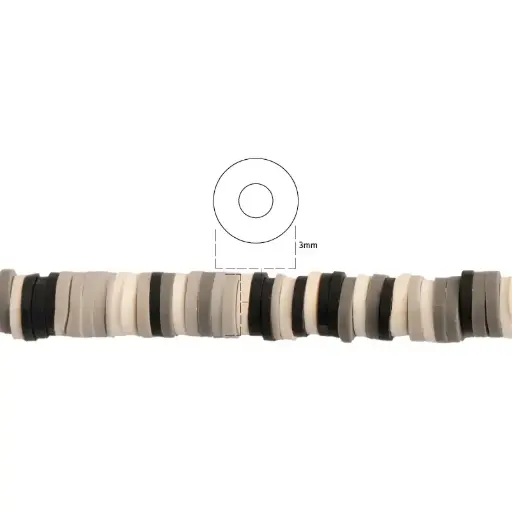[06472] Sarta fimo disco 6mm 36 gray mix x 39cm