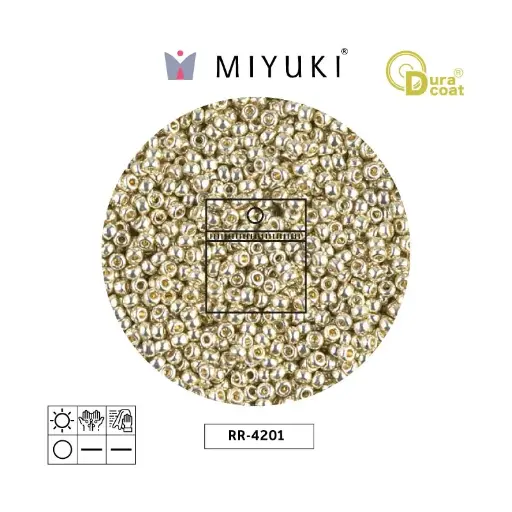 Mostacilla Miyuki rocalla 11/0 RR4201 galvanizado plateado x 25g