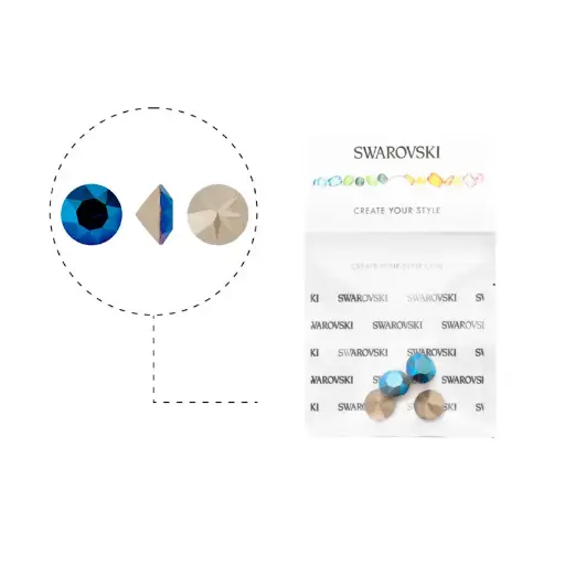 [05277] 1088 swarovski chaton crystal metallic blue F SS39 x 4unds