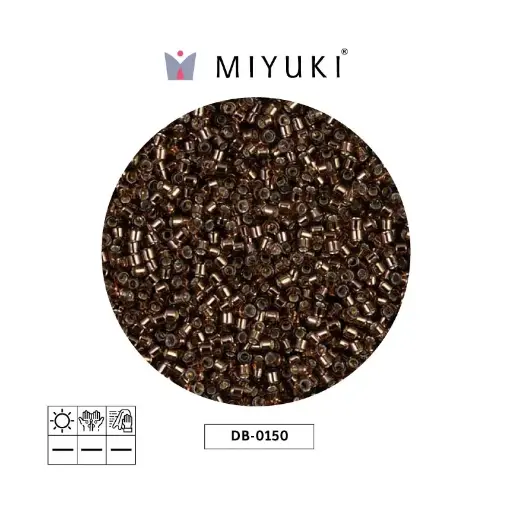 [28462] Miyuki delica 11/0 DB0150 plateado forrado bronce x 50gr