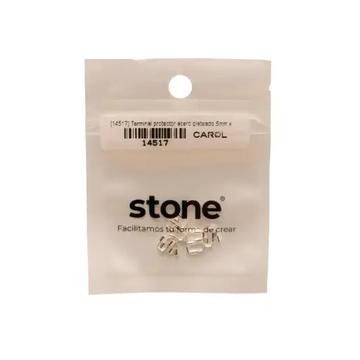 [14517] Terminal protector acero plateado 0.7mm x 10 unds