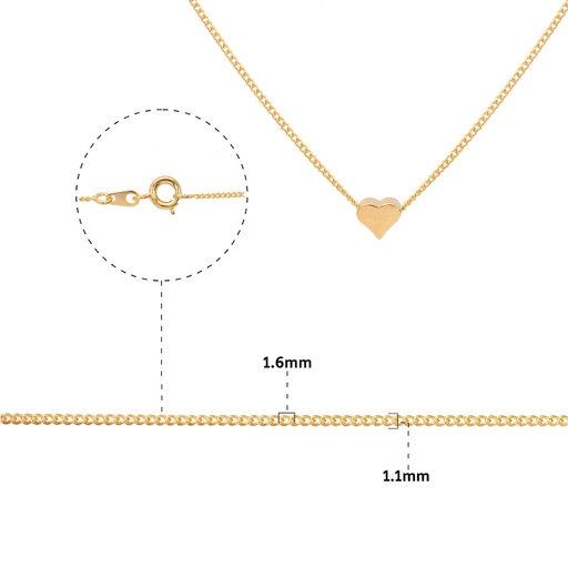 Cadena dije corazon 130S/1.1x1.6mm/42cm/Golfi x und