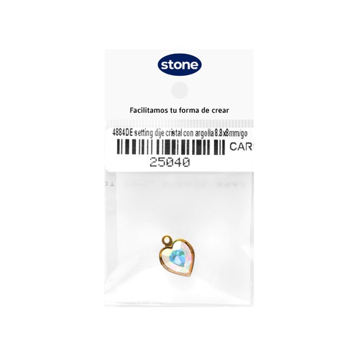 4884DE setting dije cristal con argolla 8.8x8mm/golfi corazon x und