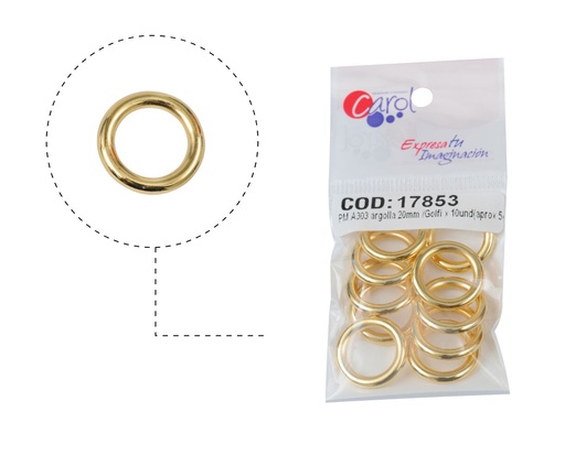 Plastimetal A303 argolla 20mm /Golfi x 10und(aprox 5gr)
