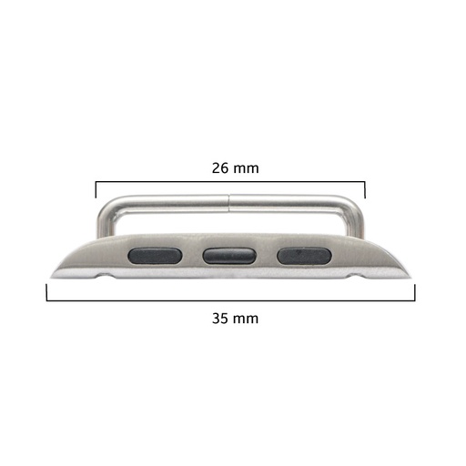 Conector pulso acero iwatch S8 plateado 35mm-26mm x 2 unds