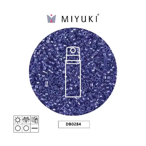 Miyuki delica 11/0 DB0284 sparkling purple lined aqua luster x 10g