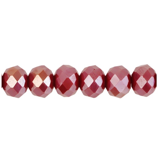 [12656] Murano rondela facetada 8mm dark coral 82AB x 72und