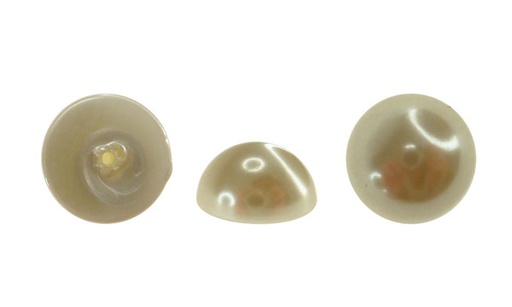 Media perla sintetica base plana 1H 12mm cream A-02 x und