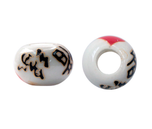 [28000] Ceramica pandora 13mm corazon rojo x und