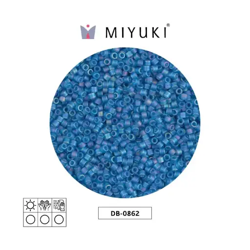 [28886] Miyuki delica 11/0 DB0862 matte transparent capri blue AB x 50g