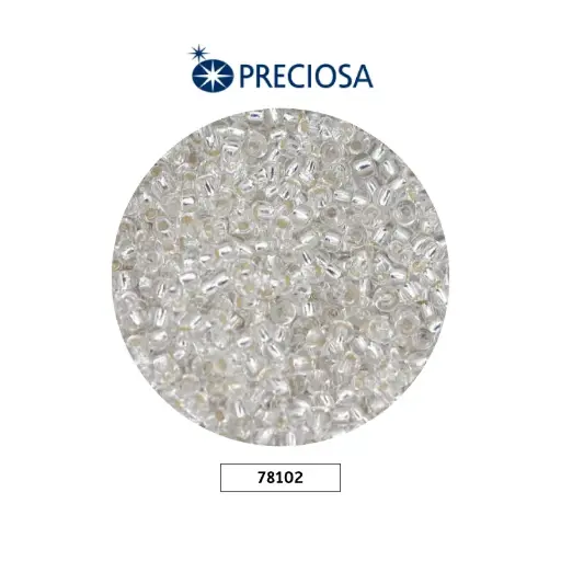 [11228] Mostacilla checa preciosa 10/0 2mm 78102 plateada x 500g
