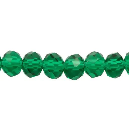[15544] Murano rondela facetada 6mm emerald 20 x 82unds