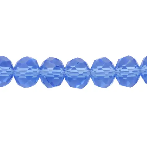 [21895] Murano rondela facetada 8mm capri blue 22 x 72und