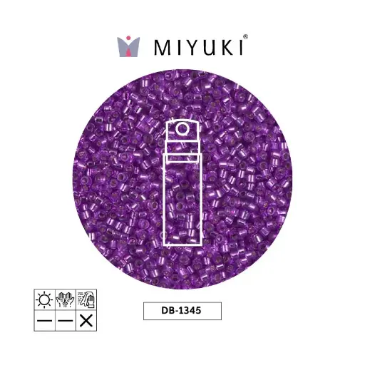 [23185] Miyuki delica 11/0 DB1345 plateado forrado bright morado x 10gr