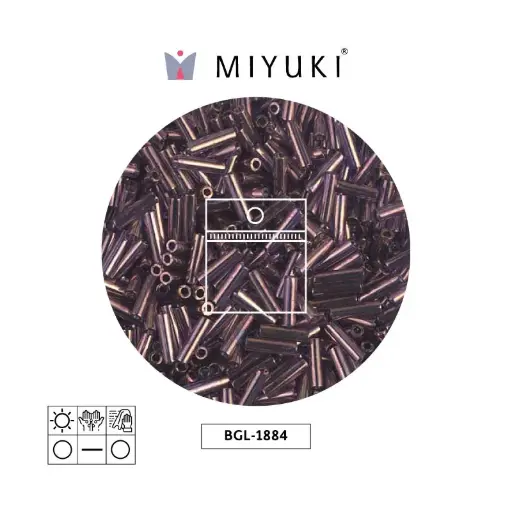 Miyuki bugle 6mm BGL1884 morado dorado brillo x 25g