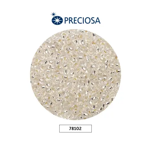 [25716] Mostacilla checa preciosa 8/0 3mm 78102 plateado x 500g
