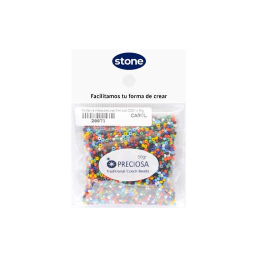 [20071] Mostacilla checa preciosa 2mm 00001 tuti fruti x 50g